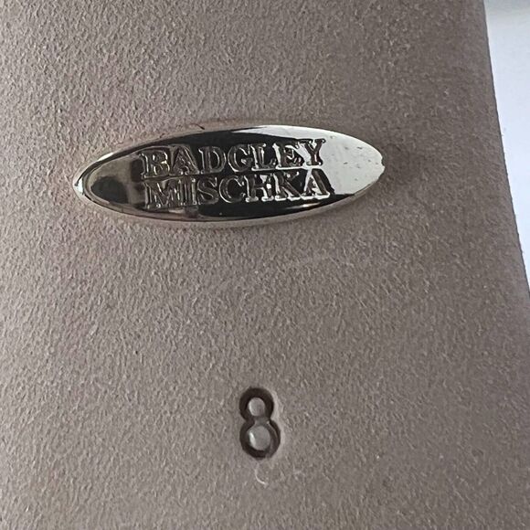 Badgley Mischka Kameryn Open Toe Block Heel Sandal Pewter Women's 8 NWB - Picture 11 of 12